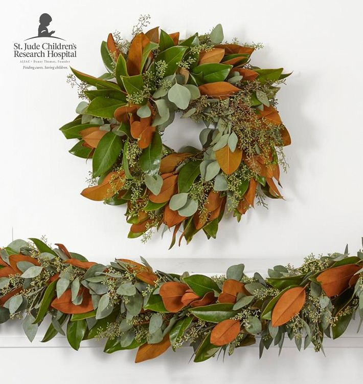Live Magnolia & Seeded Eucalyptus Garland and Wreath | Rejuvenation