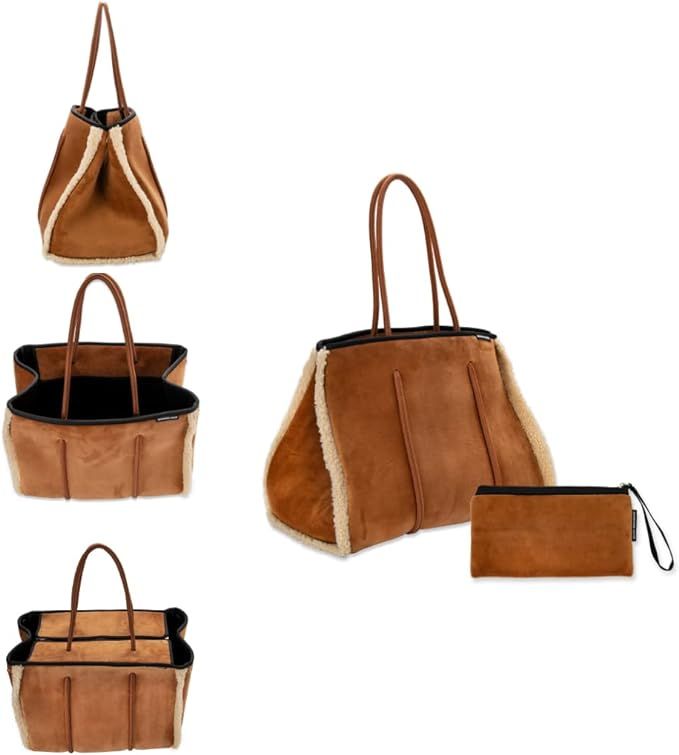 Somewhere Haute Tote Bag for Women - Large Tote Handbag with Wallet Purse - Stylish Black Neopren... | Amazon (US)