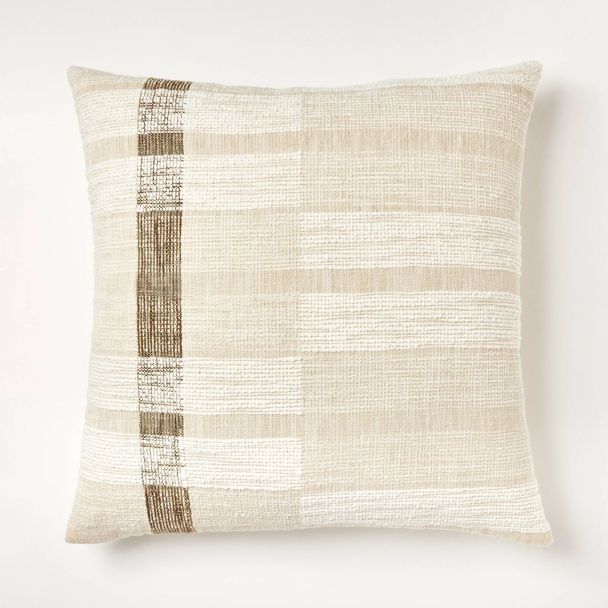 Oversized Woven Striped Square Throw Pillow Cream/Brown - Threshold™ designed with Studio McGee | Target