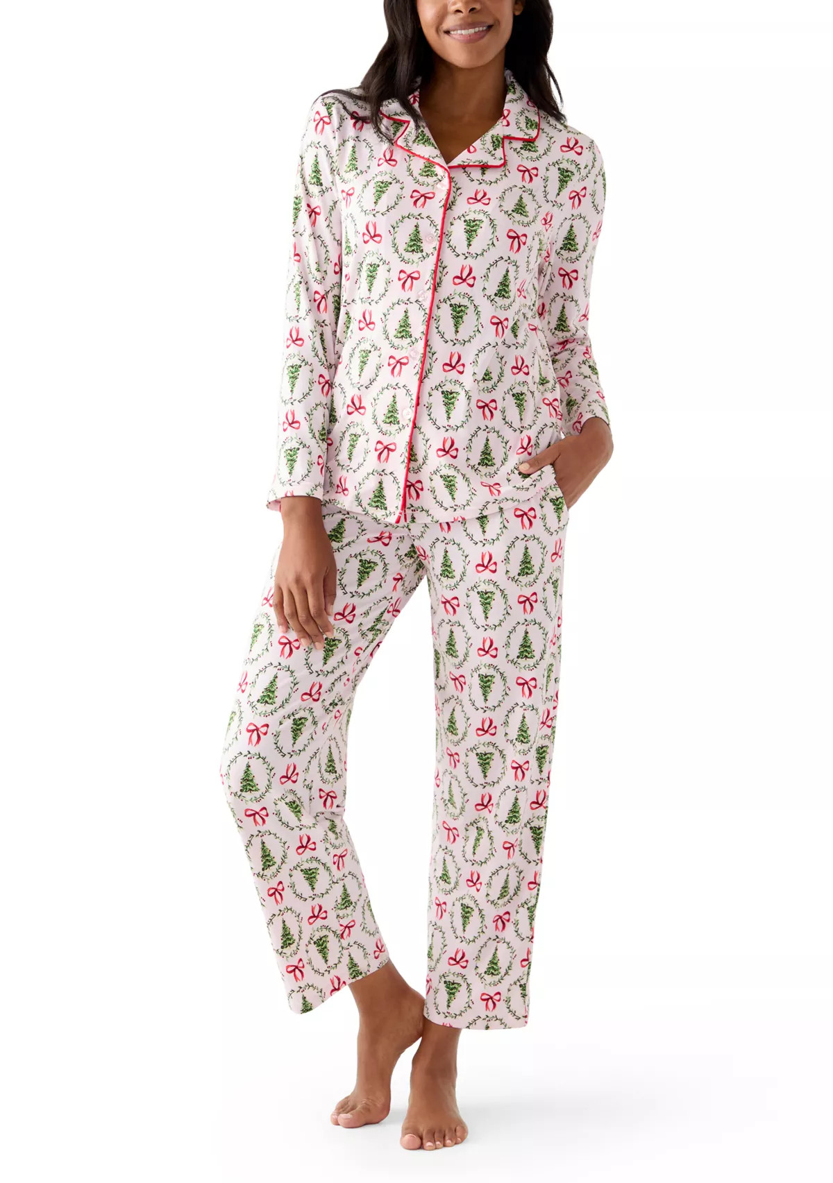 Women's Bow & Wreath Pajama Set | Belk