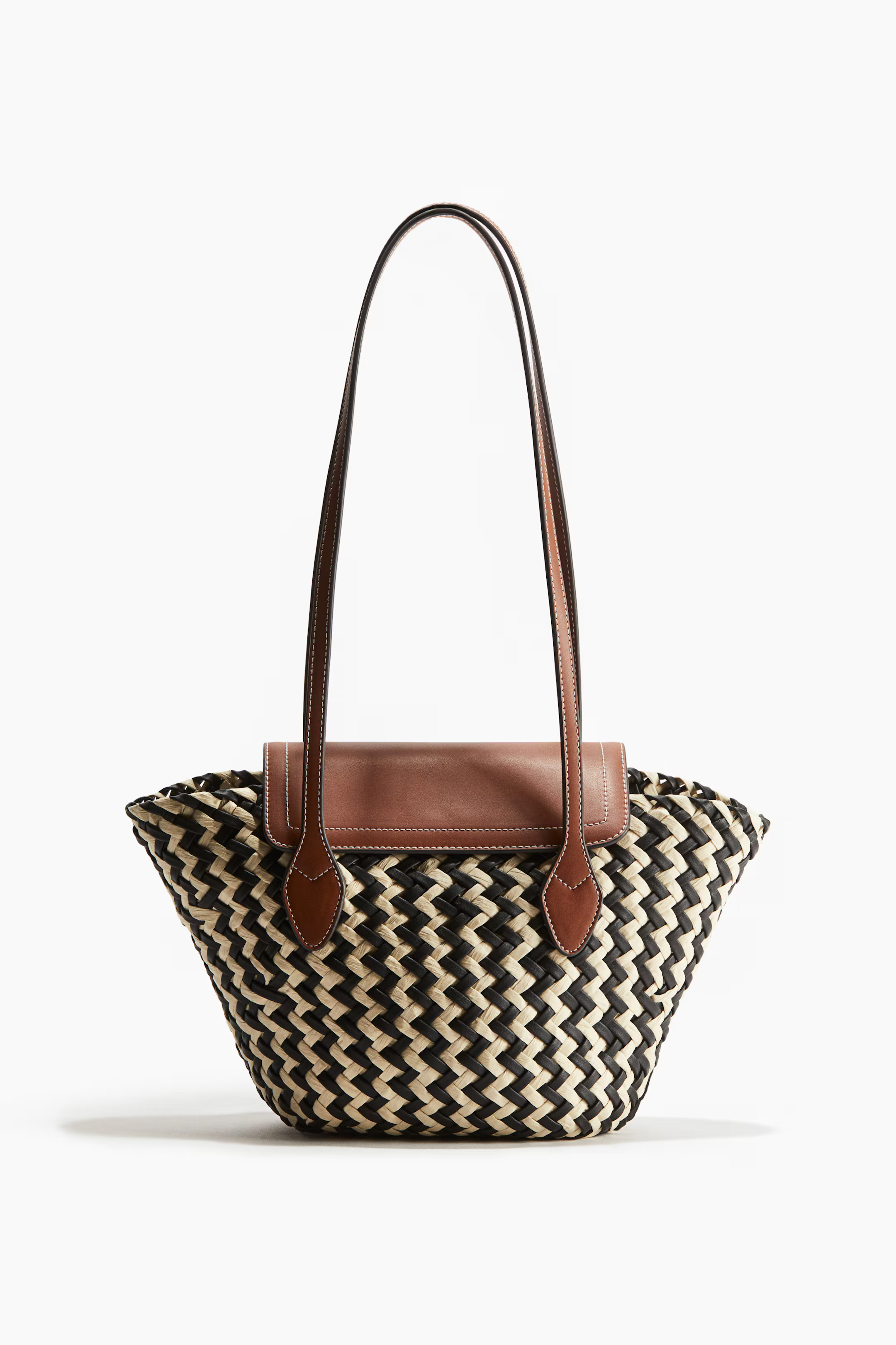 Straw shoulder bag - Beige/Striped - Ladies | H&M GB | H&M (UK, MY, IN, SG, PH, TW, HK)