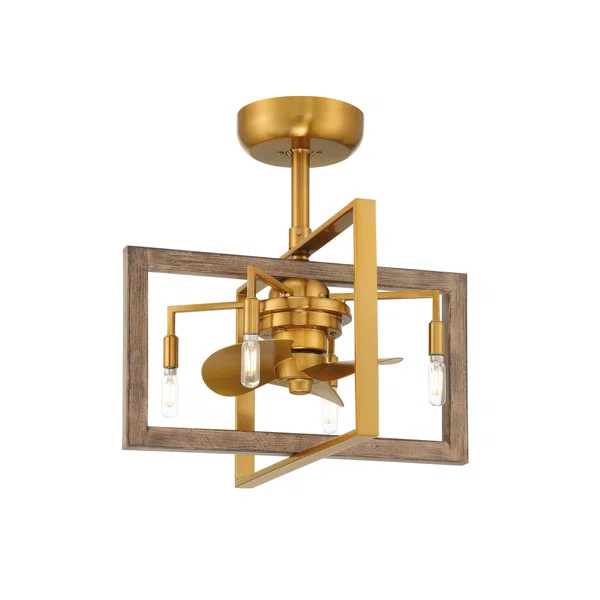 22" 3 - Blade Chandelier Ceiling Fan with Remote Control and Light Kit Included | Wayfair North America