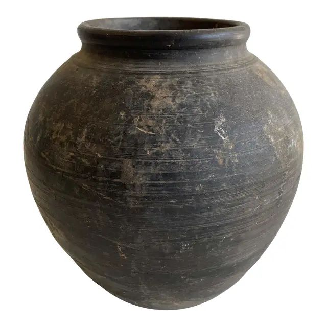 Vintage Matte Clay Oil Pottery Decorative Pot | Chairish