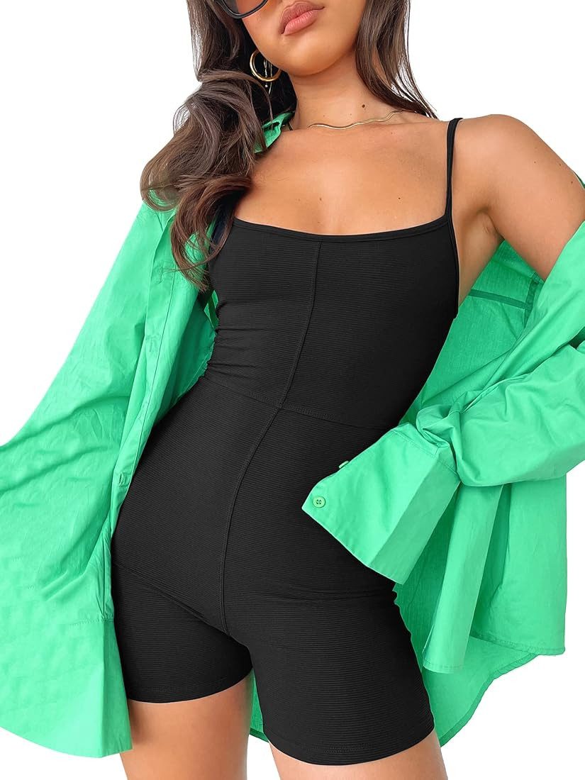 Mirteron Womens Summer Fashion Workout One Piece Unitard Playsuits Rompers Jumpsuits Outfits | Amazon (US)