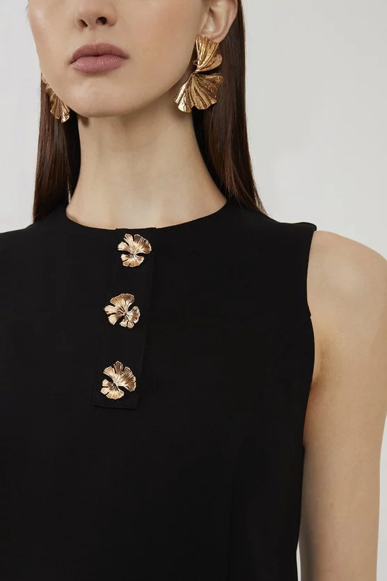 Ponte Jersey Hardwear Detail Mini Dress | Karen Millen UK + IE + DE + NL