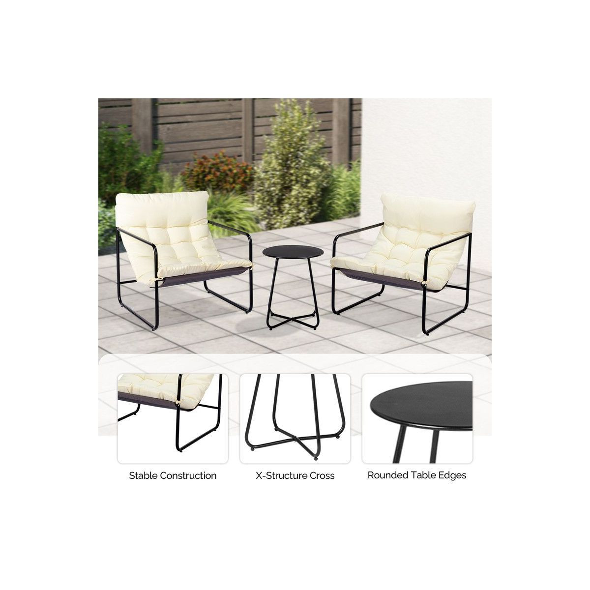 3 Piece Patio Bistro Set, Outdoor Furniture with Porch Chairs and Coffee Table, Outdoor Couches w... | Target