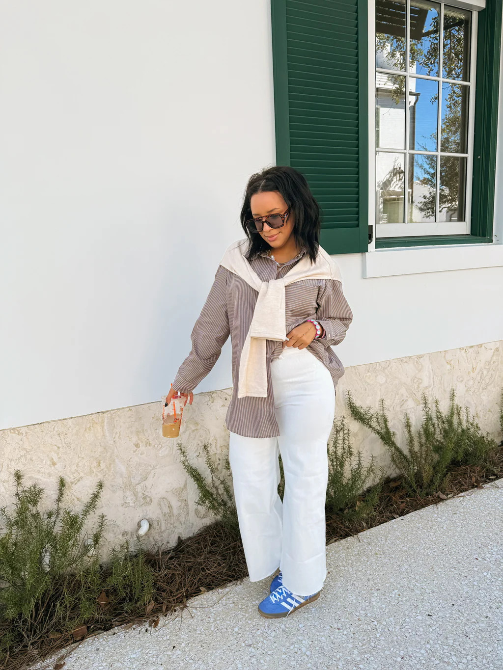 jackie layered button top - brown | Etta+East