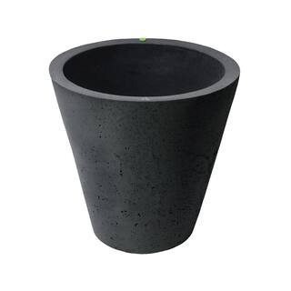 Crete 20.5 in. H x 20 in. Black Concrete Texture Self-Watering Planter | The Home Depot