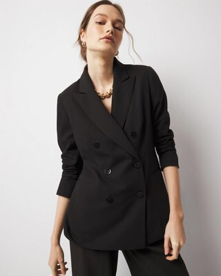 Women's Double-Breasted Blazer in Black size 00 | White House Black Market, Business Casual Work Clothes | White House Black Market