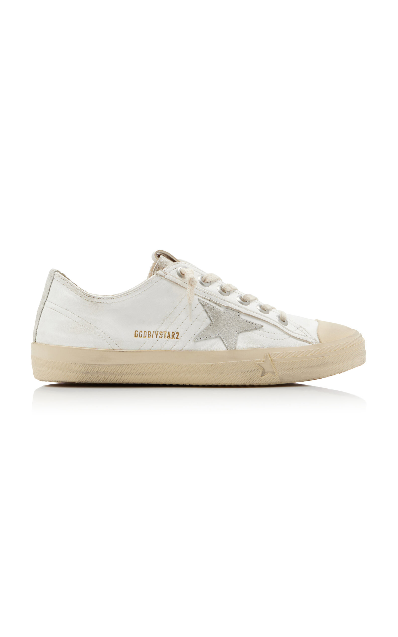 Golden Goose V-Star 2 Suede-Trimmed Leather Sneakers - Moda Operandi | Moda Operandi (Global)