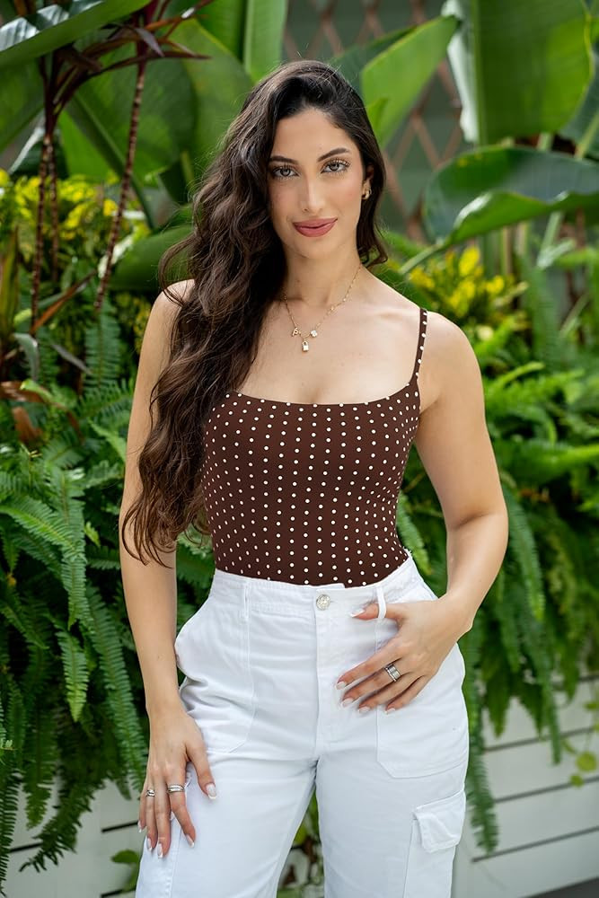 SUUKSESS Women Sexy Square Neck Thong Bodysuit Backless Cami Bodysuit Top | Amazon (US)