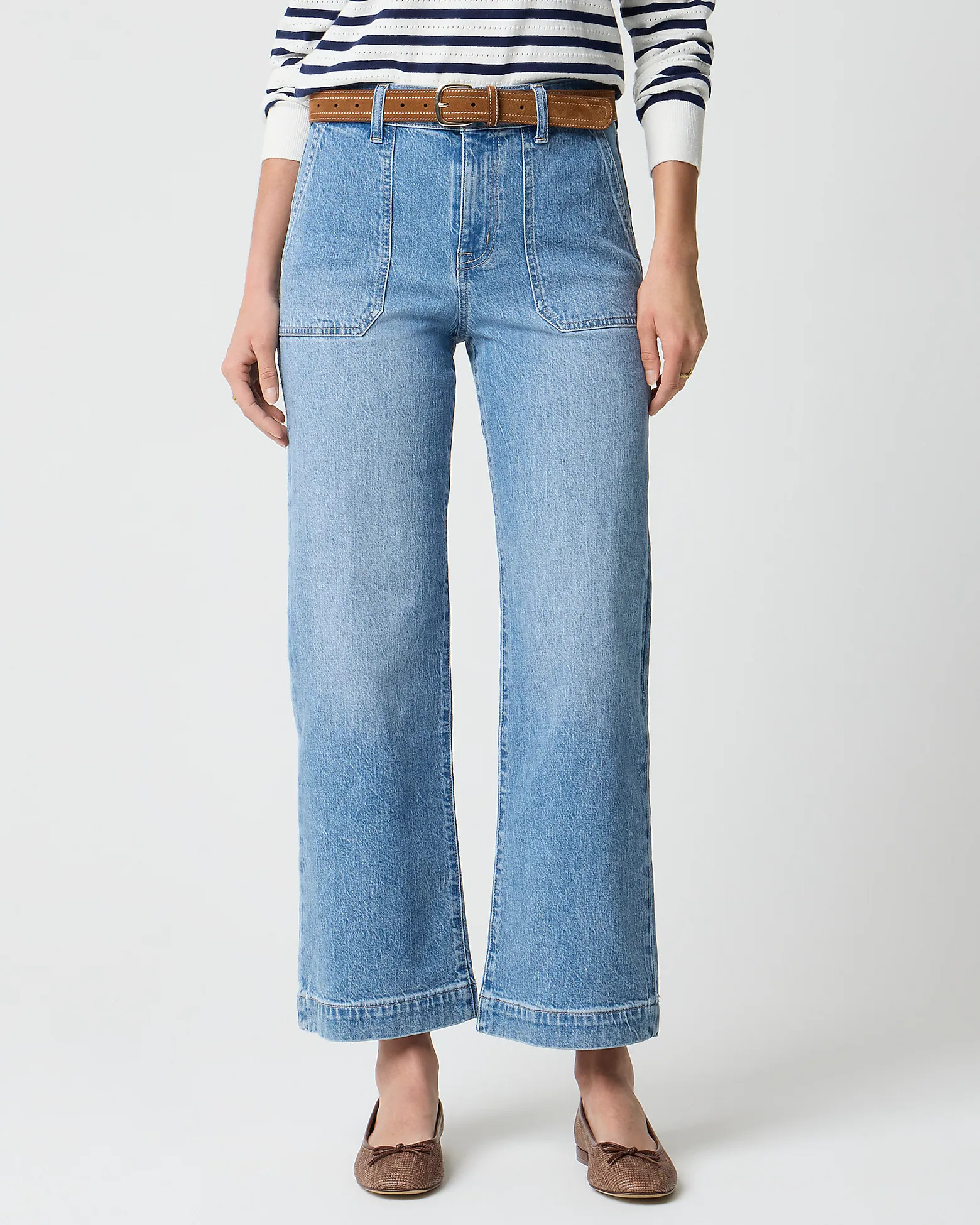 Wide-leg cropped utility-pocket jean in all-day stretch | J.Crew Factory