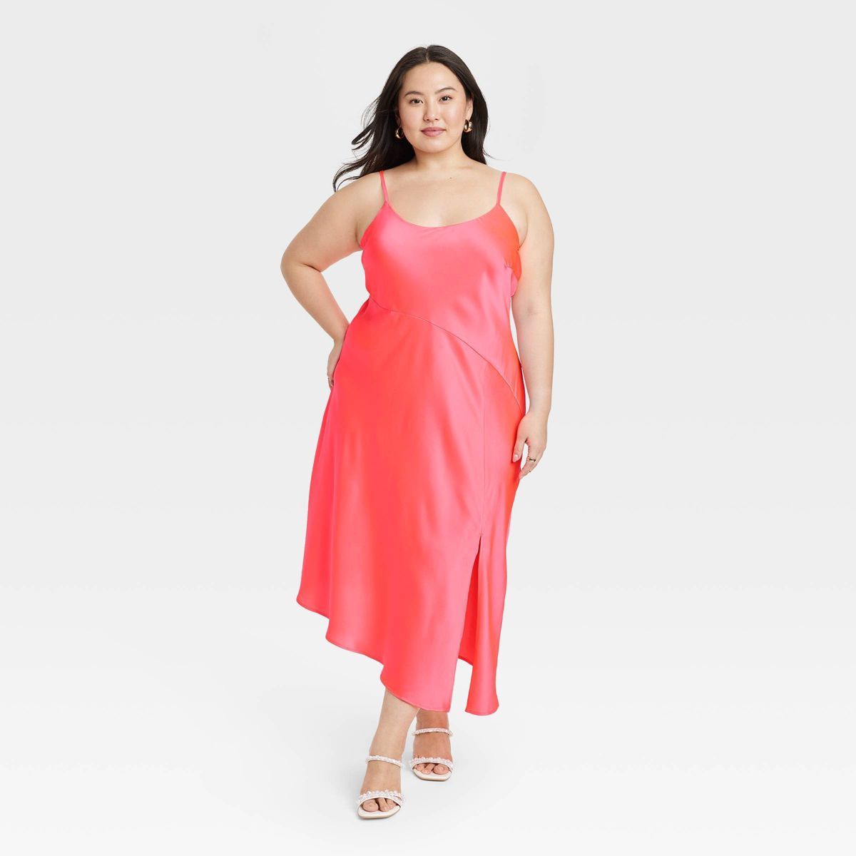 Women's Midi Slip Dress - A New Day™ Pink 1X | Target
