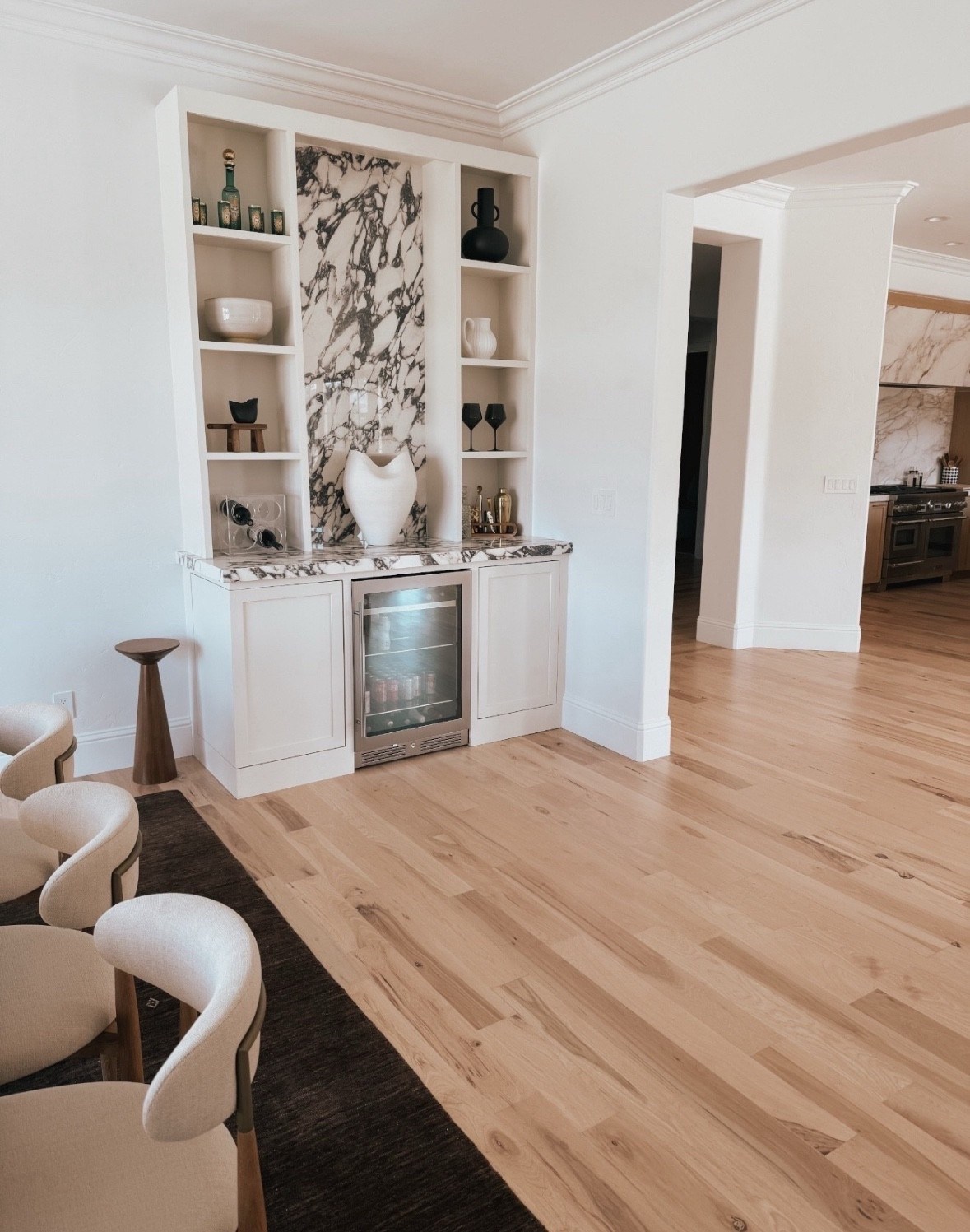 Home mini bar with viola stone and built in drink fridge 



#LTKHome #LTKU