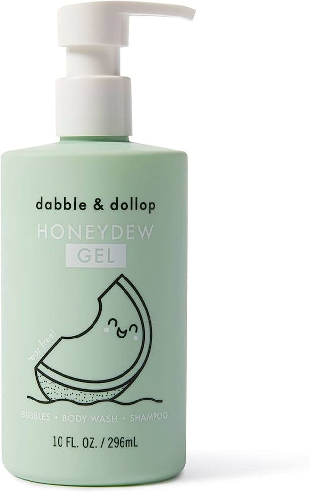 Dabble & Dollop Honeydew Gel - 3-in-1 Natural Bubble Bath, Body Wash & Shampoo for Kids, 100% USA... | Amazon (US)