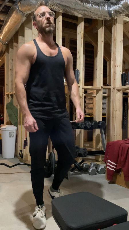 The workout clothes do make the workout.  My favorites are these Surge pants by Lululemon.  I’ve had them for years and still look new.  Tank is from Amazon.  Finding one that fits right is key.

#LTKfit #LTKmens