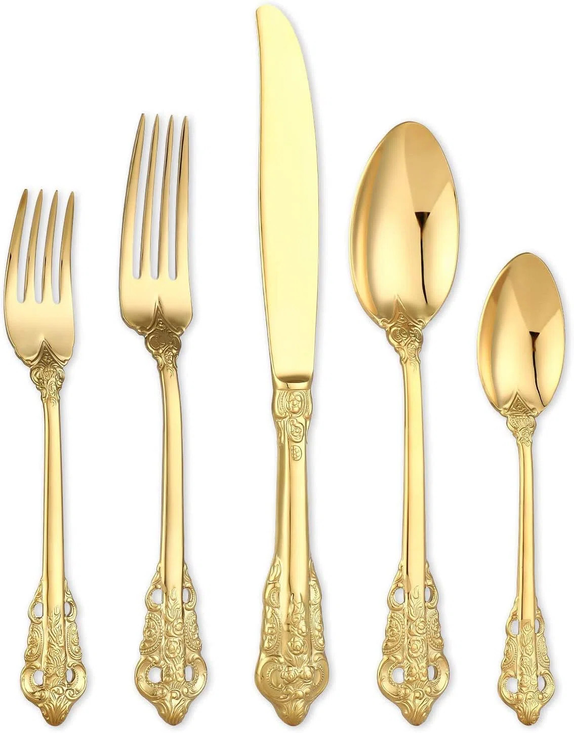 20 Piece 18/10 Stainless Steel Gold Flatware Set, Service For 4, Mirror Polished, Dishwasher Safe | Wayfair North America