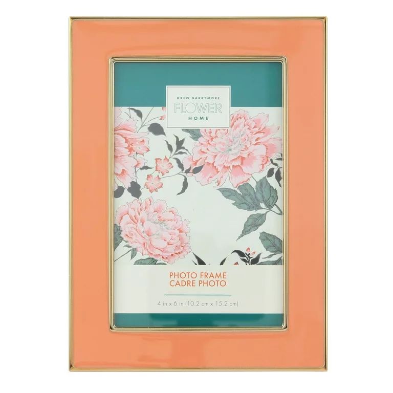 Drew Barrymore Flower Home 4x6 Rectangular Metal Table Top Single Picture Frame, Coral | Walmart (US)