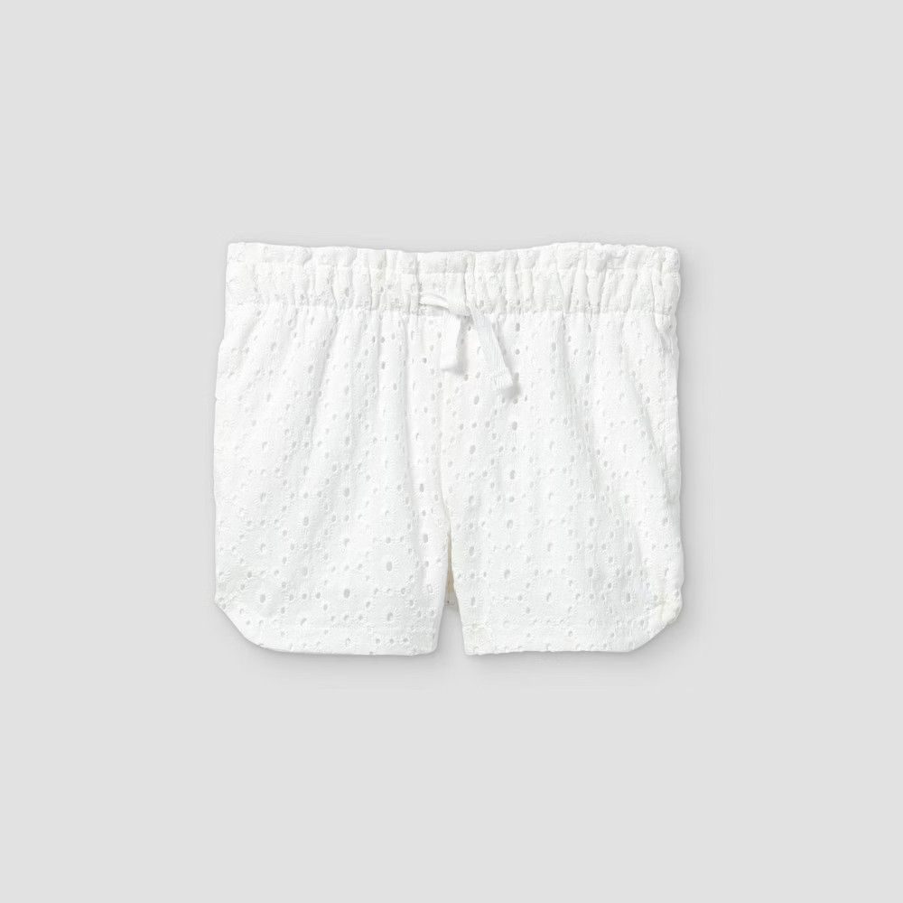 Toddler Girls' Eyelet Woven Pull-On Shorts - Cat & Jack White 18M | Target