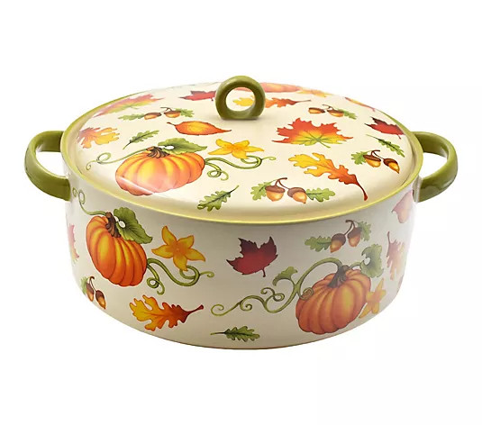 Temp-tations 3-qt Round Lidded Baker with Handles - QVC.com | QVC