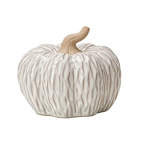 Elainilye Ceramic Pumpkin Set, Cream Embossed Distressed Texture, Table Centerpiece, Fall Thanksgiving Decor, Home Decoration | Walmart (US)