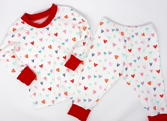 Valentine Heart Pajamas | Valentines Day | Kids Pajamas | Toddler Pajamas | Baby Clothes | Etsy (US)
