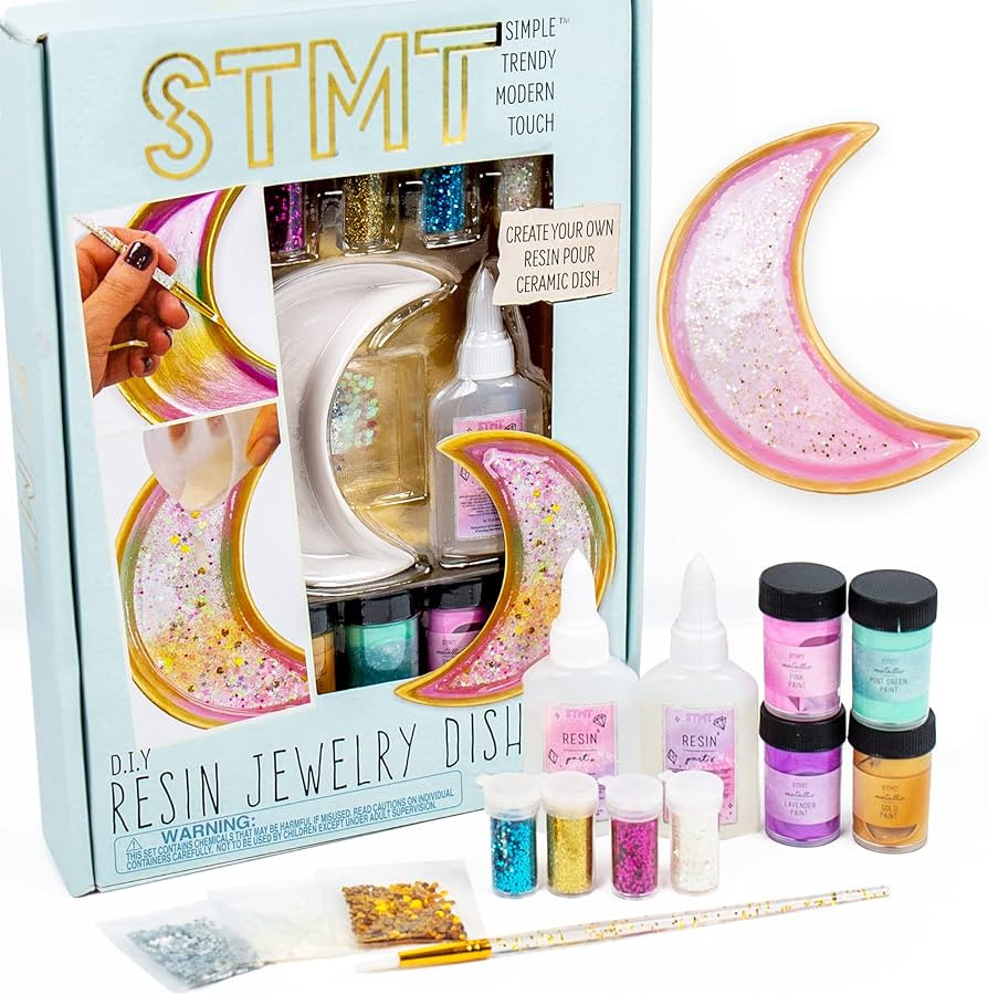 STMT D.I.Y. Resin Jewelry Dish Kit, Epoxy Resin Jewelry Dish Kit, Creative Resin Craft Kit for Be... | Amazon (US)