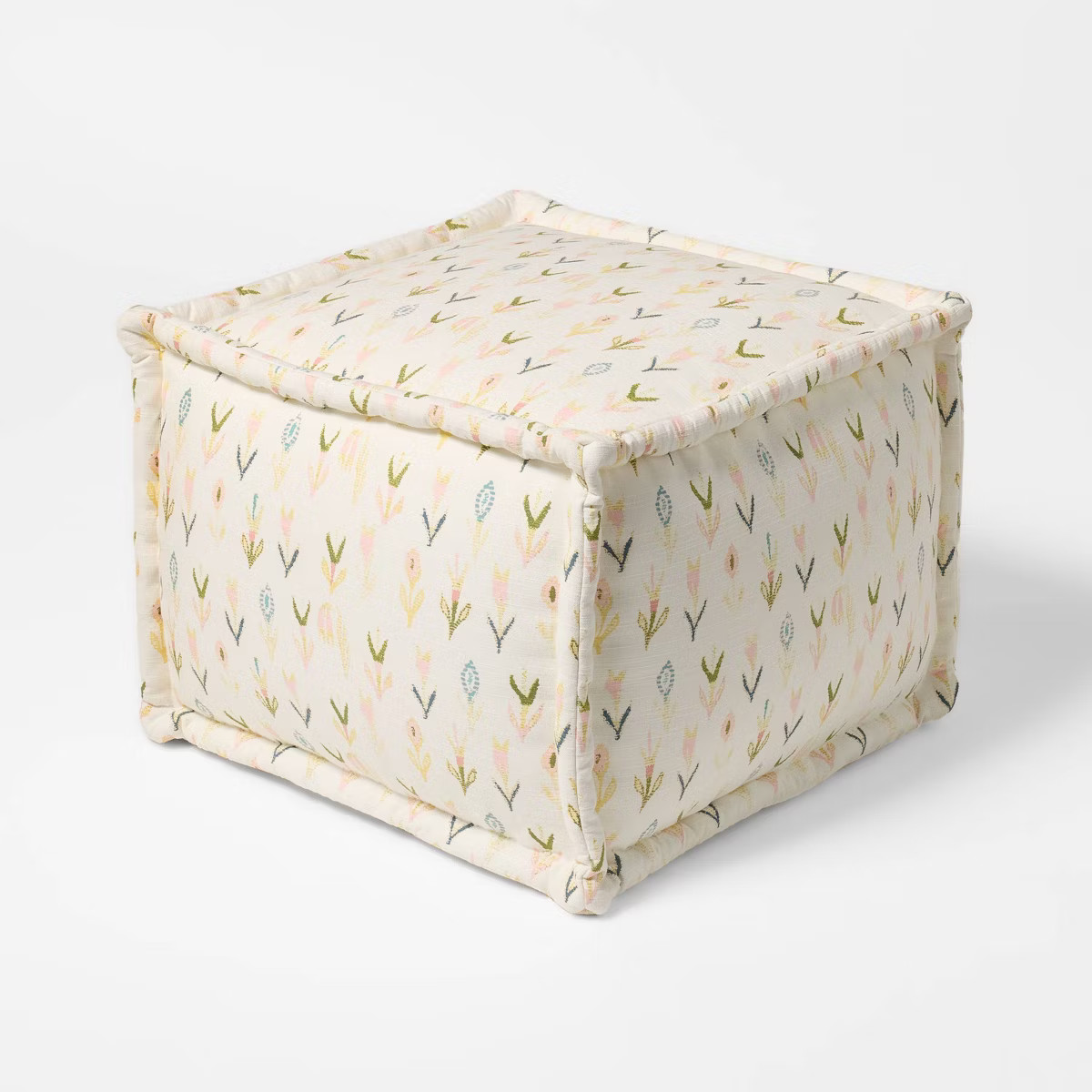 Woven Cotton Printed Pouf Ottoman - Threshold™ designed with Studio McGee | Target