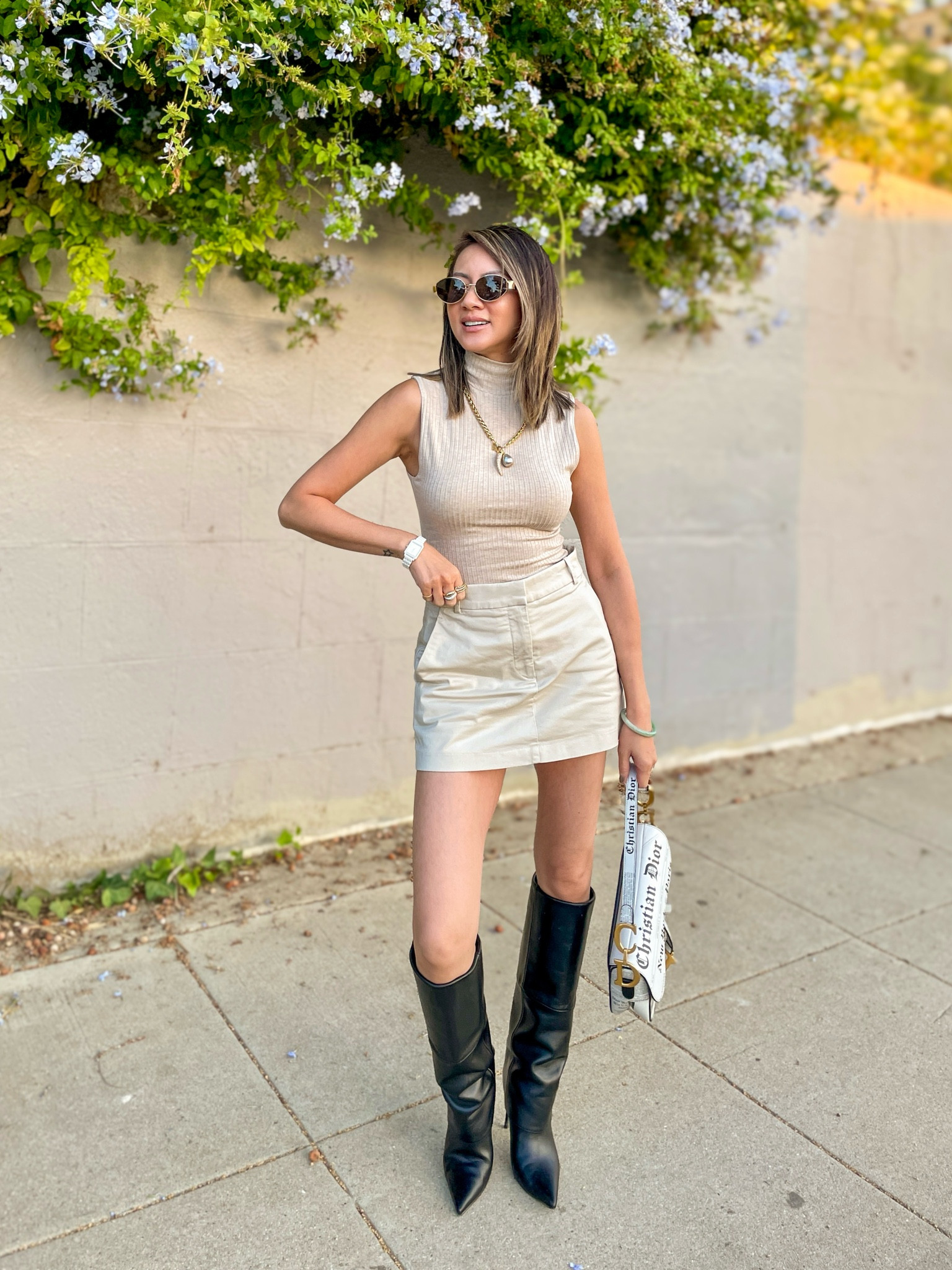 Transitioning to fall fashion 🍂 Been really into skorts and loving this monochrome look. These knee high boots are my favorite and will elevate any look! These sunglasses look like the Celine ones but for a fraction of the price. My jewelry is on sale this weekend. 

Fall outfit, bodysuit, skort, sunglasses, gold jewelry, knee high boots, sale, The Stylizt 



#LTKFallSale #LTKShoeCrush #LTKFindsUnder100
