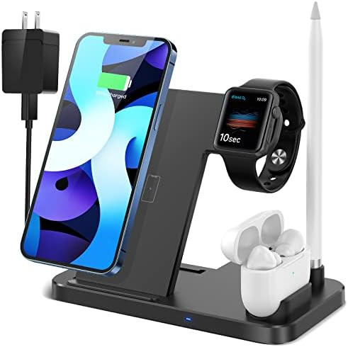 4 in 1 Wireless Charging Station,2021 Upgraded Fast Charging Dock Stand for iWatch Series 7/6/SE/... | Amazon (US)