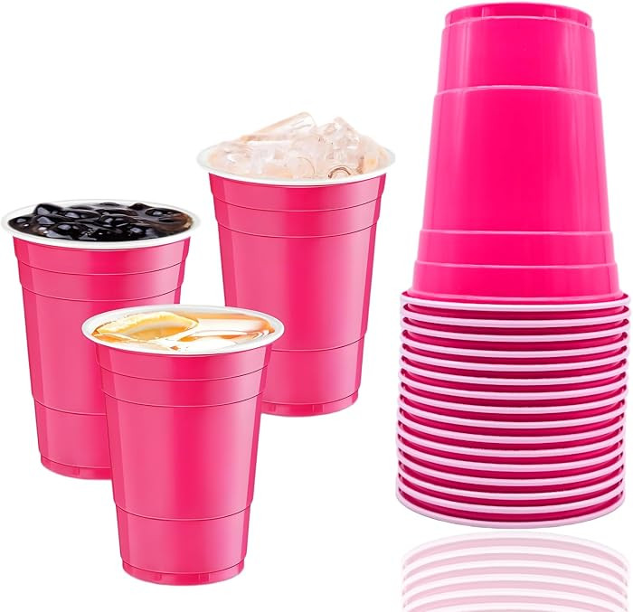 30 Pcs 16 oz Disposable Plastic Cups Bulk for Graduation Party Wedding Theme Party Birthday (Hot ... | Amazon (US)