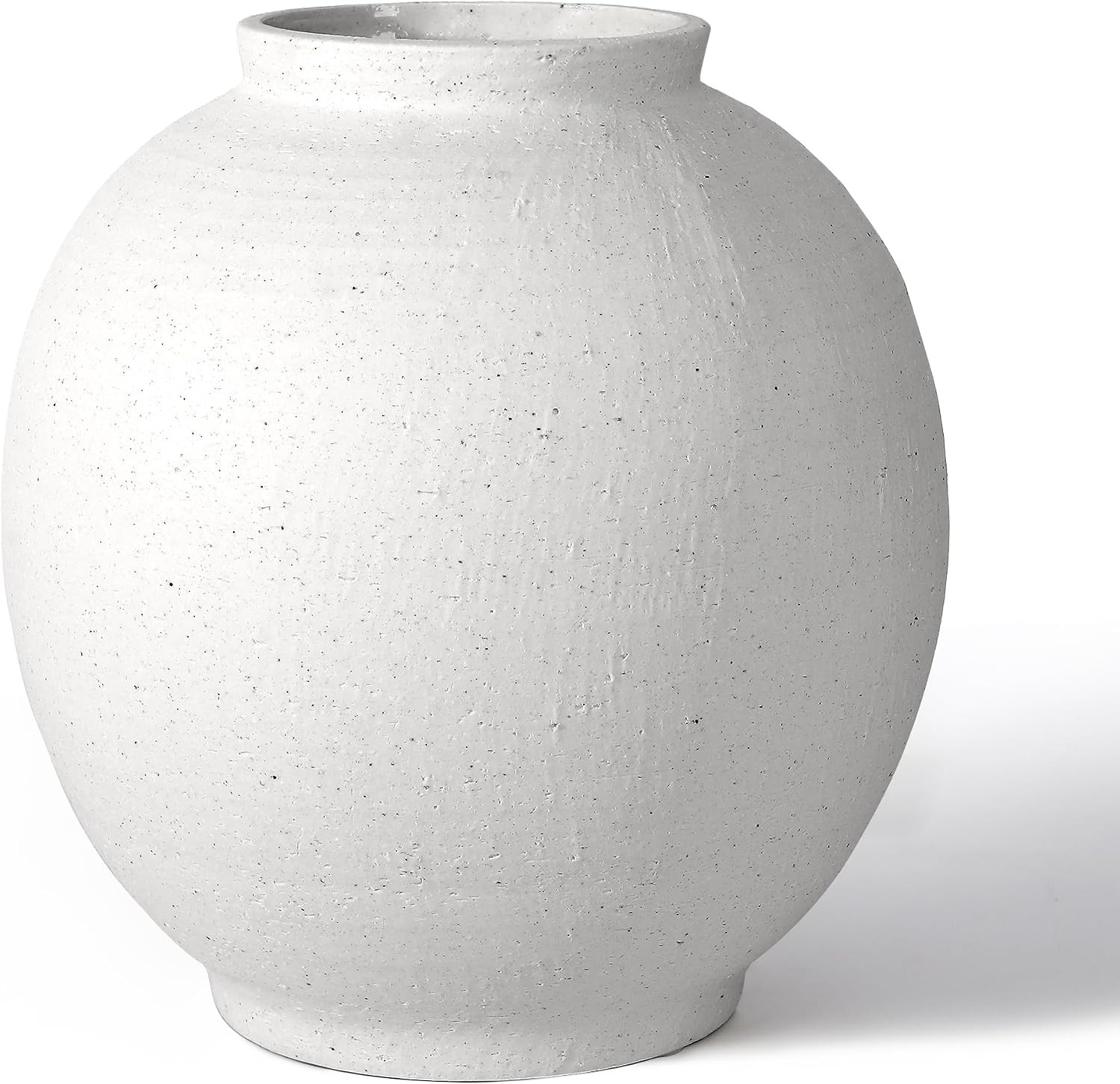 11" White Ceramic Vase, Large Round Ceramic Flower Vase | Amazon (US)