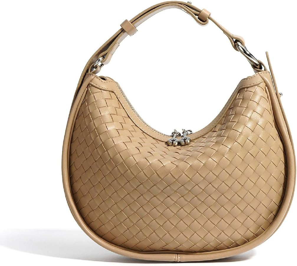 Crescent Shoulder Bag for Women, Woven Crossbody Bag, Small Clutch Purse, Hobo Tote Handbags with... | Amazon (US)