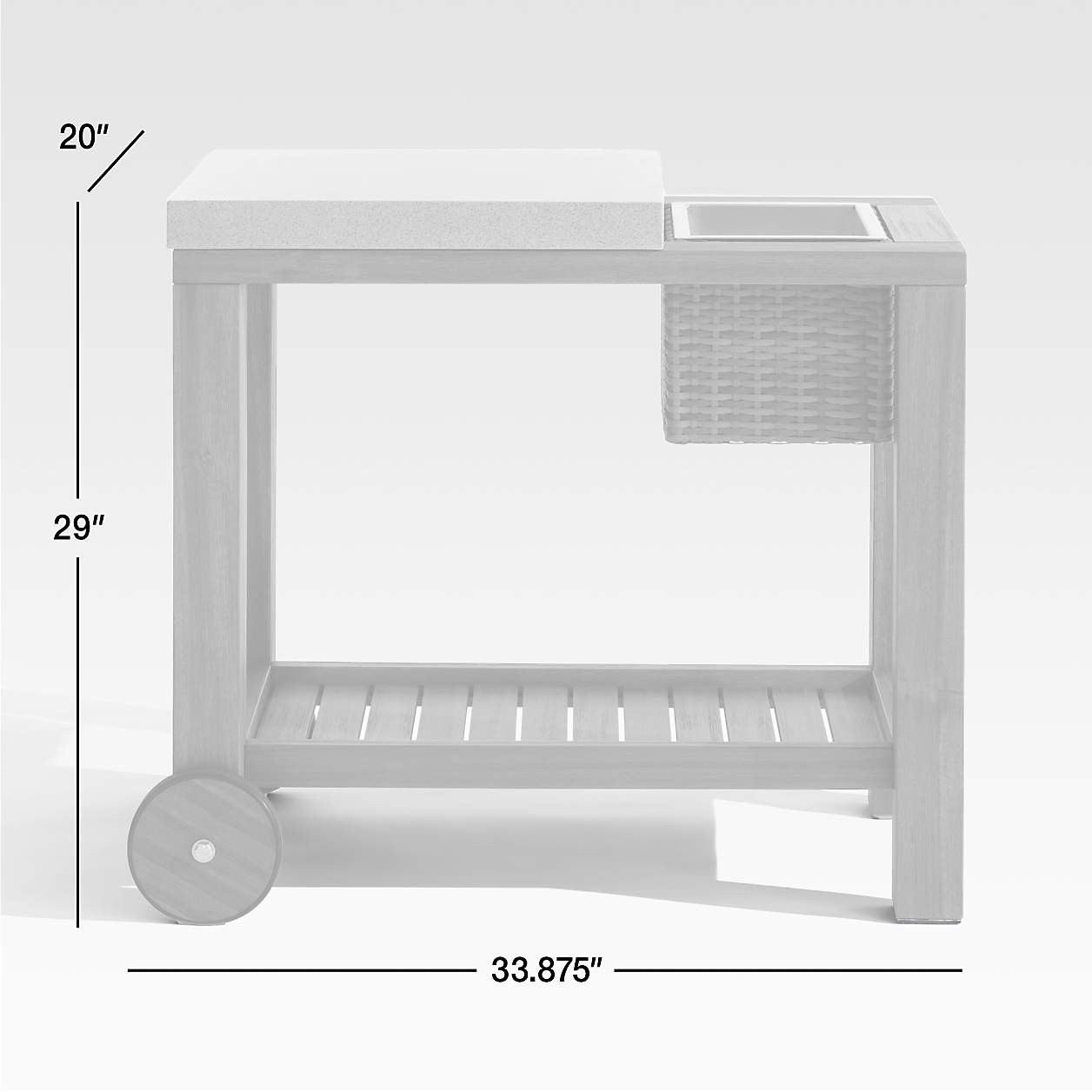 Abaco Outdoor Bar Cart + Reviews | Crate & Barrel | Crate & Barrel