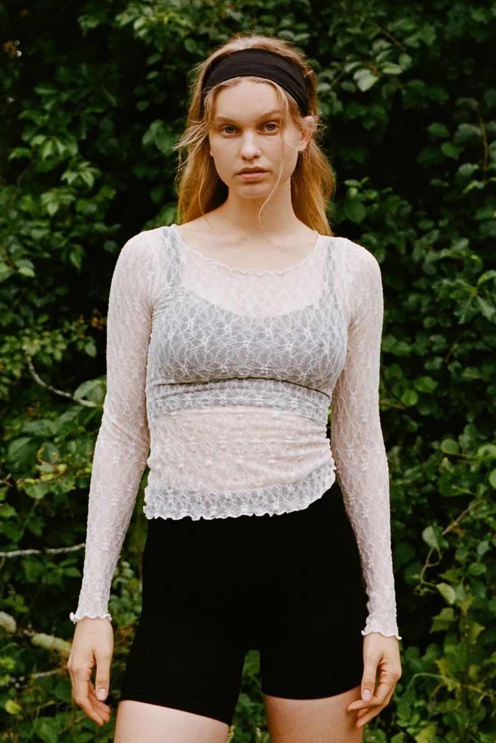 Out From Under Libby Sheer Lace Long Sleeve Top | Urban Outfitters (US and RoW)
