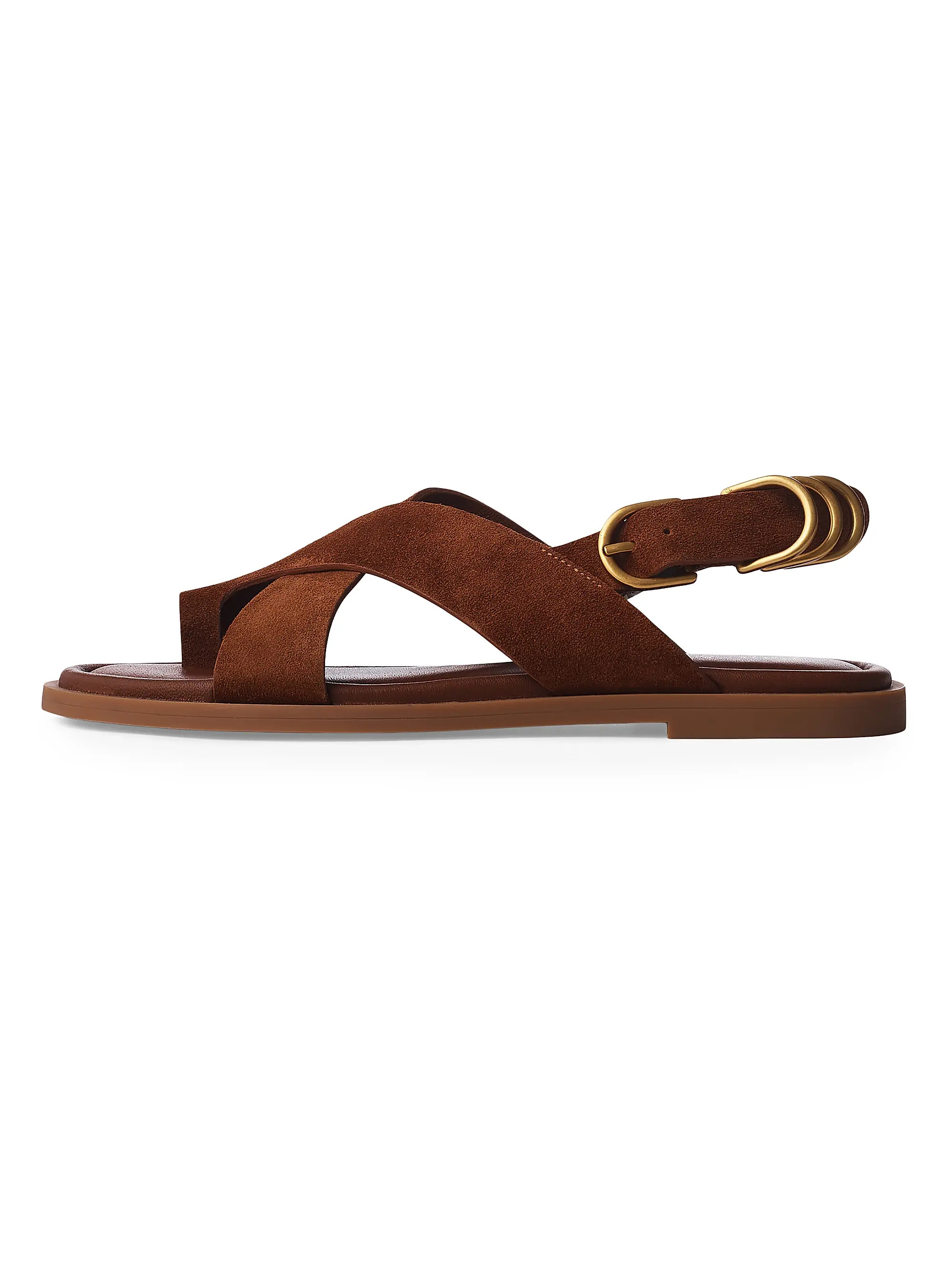 Gia Suede Toe-Loop Sandals | Saks Fifth Avenue