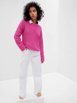 Shaker-Stitch Crewneck Sweater | Gap Factory