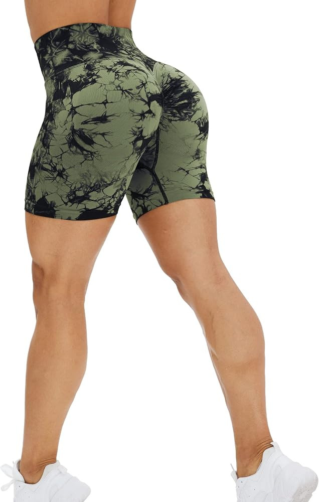 HIGORUN Women's Seamless Workout Shorts Gym Yoga High Waist Smile Contour Cycling Shorts | Amazon (US)