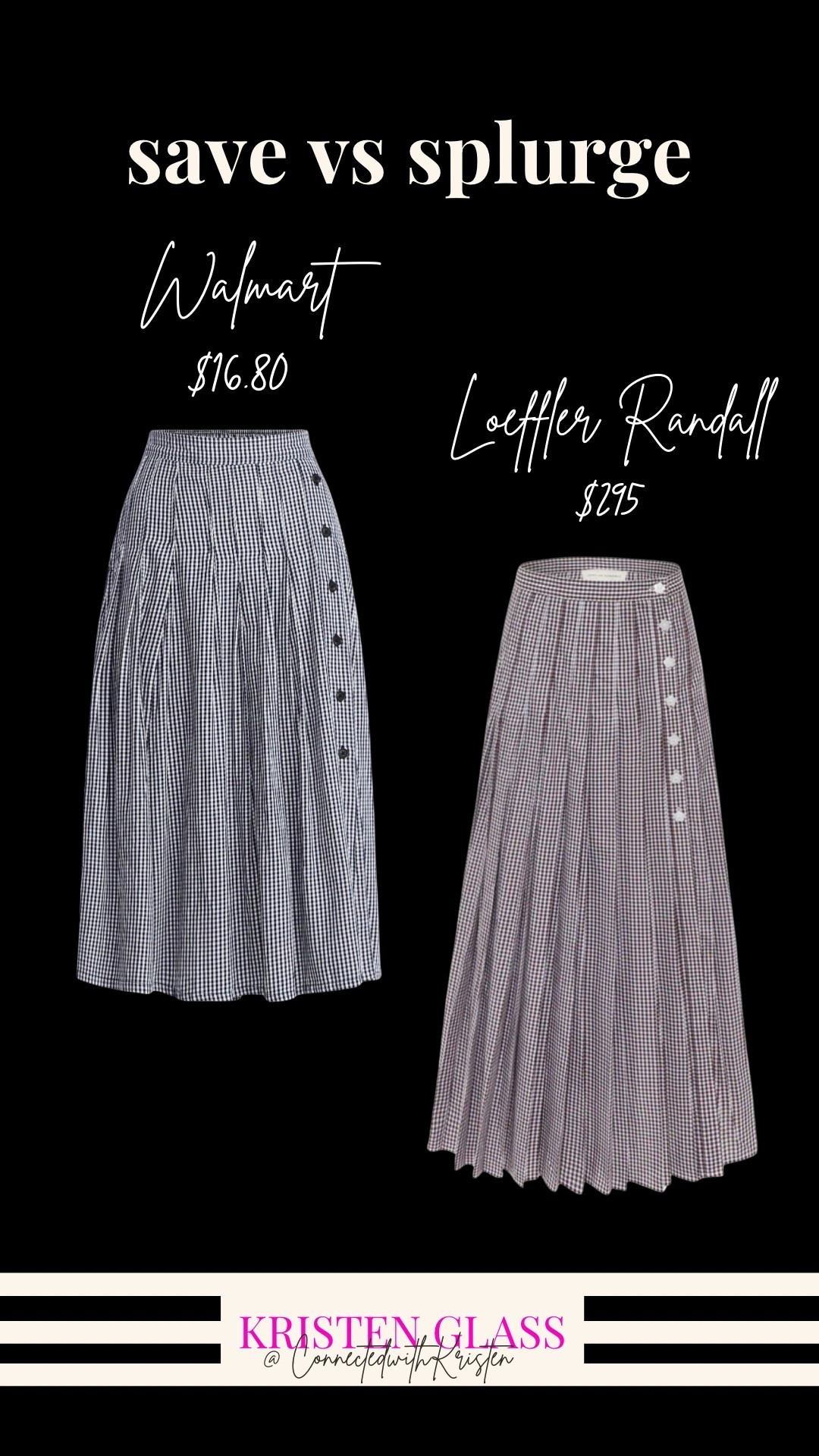 Midi skirt
Save vs splurge 