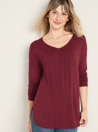 Luxe V-Neck Tunic Tee for Women | Old Navy (US)