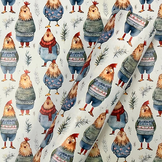 New!Red Shed  Festive Holiday Hens Christmas Wrapping Paper, 40 in. x 75 in. | Tractor Supply