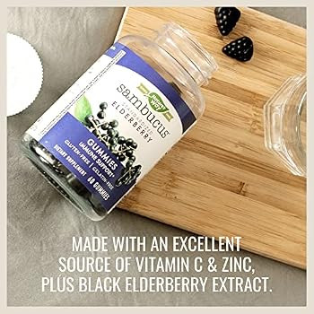 Nature’s Way Sambucus Elderberry Gummies, Immune Support Gummies*, Black Elderberry with Vitami... | Amazon (US)