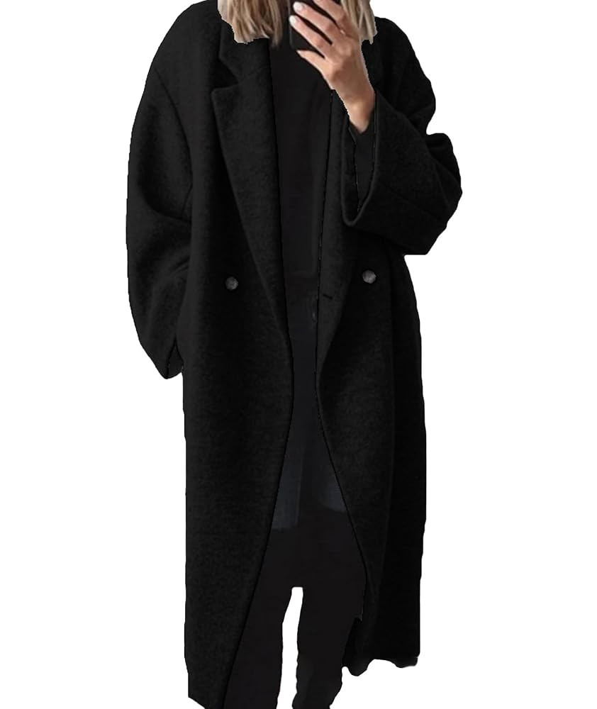 Sexyshine Women's Winter Double Breasted Pea Coat Long Sleeve Notch Lapel Long Trench Coat Warm W... | Amazon (US)