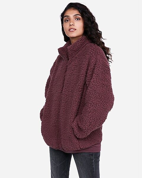sherpa quarter zip sweatshirt | Express