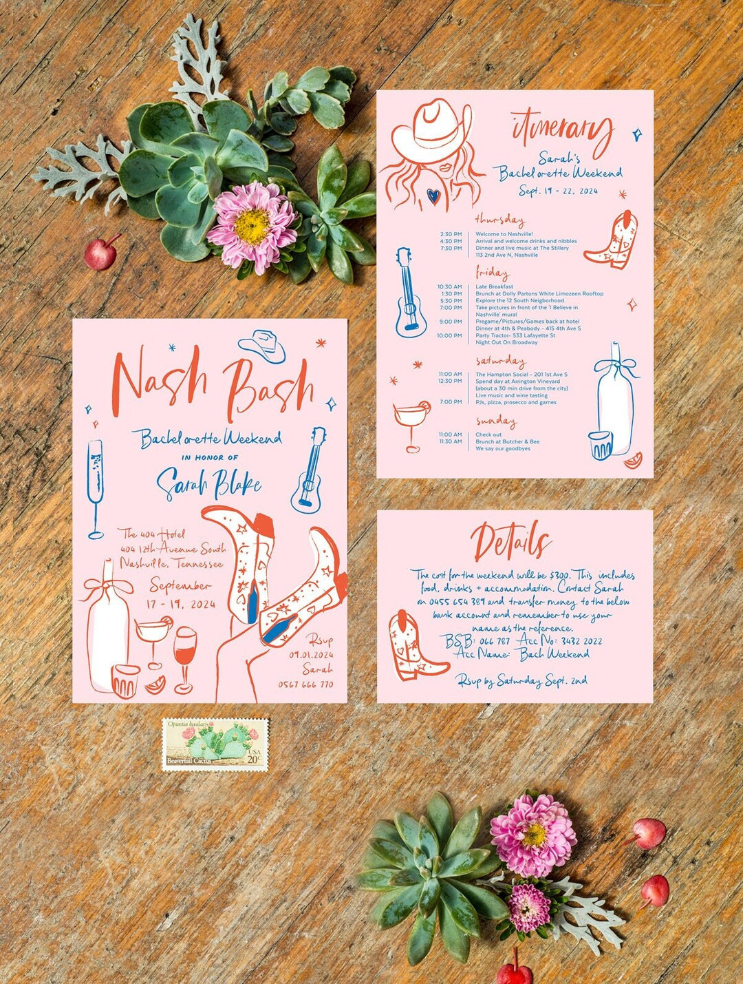 Nashville Bachelorette Invitation with Itinerary Template, Nash Bash, Country, Cowgirl Party, Las... | Etsy (US)