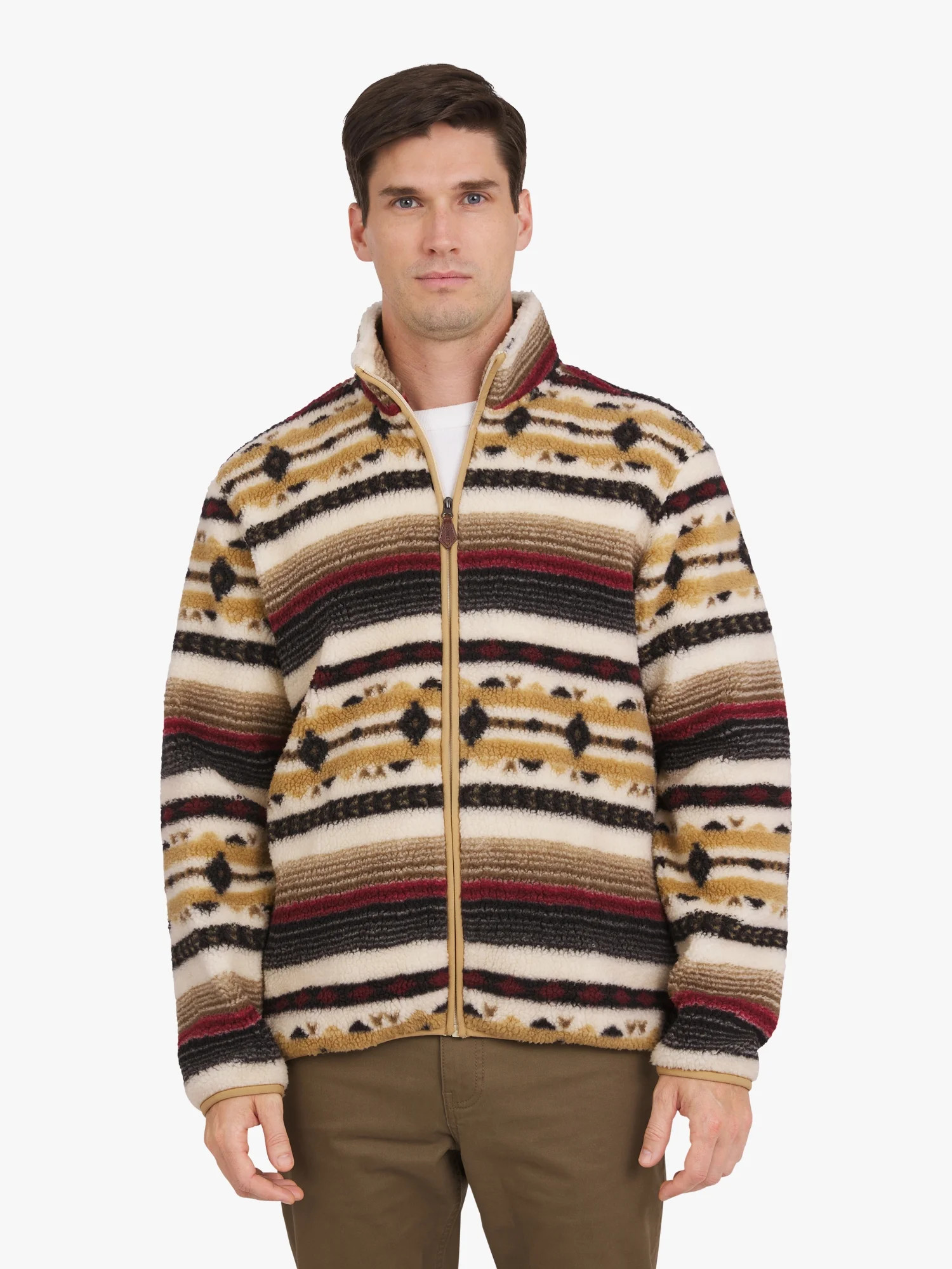 Chaps Men's & Big Men's High Pile Printed Plaid Sherpa Jacket, Sizes S-3XL | Walmart (US)