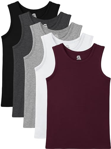 Gnodio 5 Pack Boys Tank Tops Boys Undershirts Kids Cotton Undershirts Tees Sleeveless Tank Tops Shirts for Boys Kids | Amazon (US)