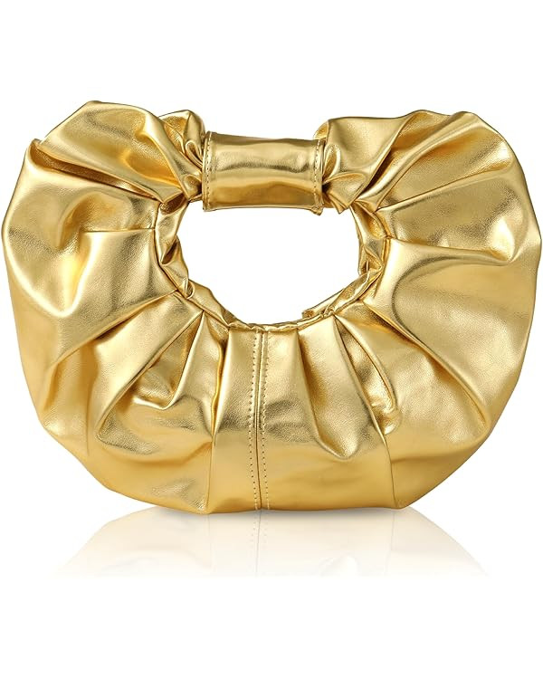 Clutch Purse for Women - Evening Clutch PU Leather Pleated Bag Designer Handbag for Party Prom We... | Amazon (US)