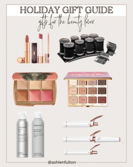 Holiday gift guide, gifts for her, beauty gifts for her, makeup palette, hot rollers, curling iron, travel size lip color, Charlotte tilbury pillow talk 

#LTKGiftGuide #LTKHoliday #LTKbeauty