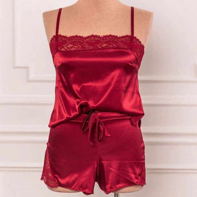 Satin & Lace Cami - Red | Mentionables